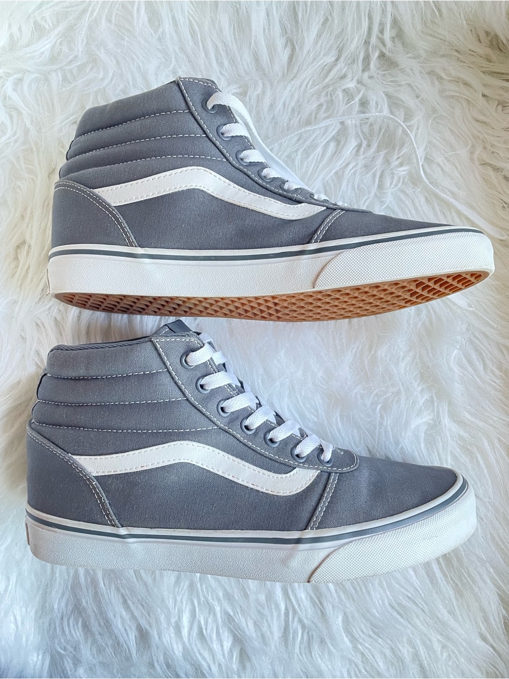 Vans Gray High-Top Sneakers with White Stripe